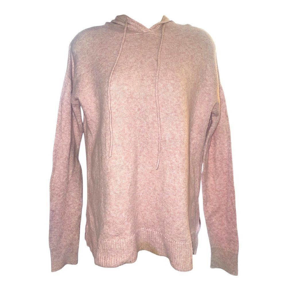 Old Navy Pink knit Sweater Hoodie Slits Side Pullover Long Sleeve super soft